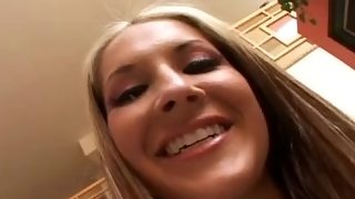 Blonde Chelsie Rae has anal sex with facial