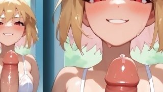 Arcueid Brunestud and her predatory look, gets a full throat of cum!