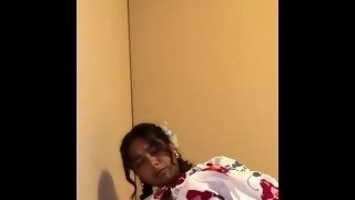 Horny petite desi masturbating in a kimono