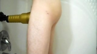 Hung guy using his Fleshlight in the shower