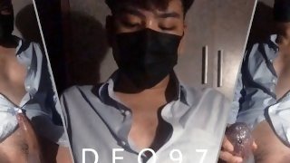 *UNCENSORED* Handsome Asian Guy Jerking Off and Horny Cum Shot #DEO97