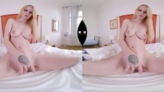 Hot blondie VR solo masturbation