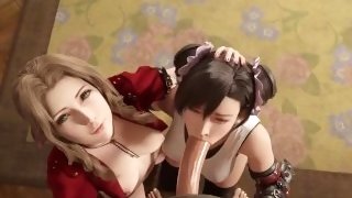 Tifa x Aerith threesome - Final Fantasy7 Remake (Auxtasy)