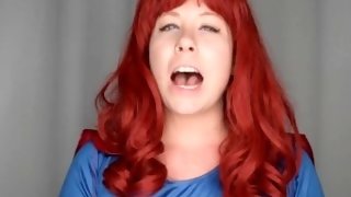 Evil Supergirl NEEDS your Cum Red Lipstick Tease and JOI