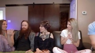 My 1st Orgy: SexyHippies & JackplusJill allcum on Frankie during group sex cam show!