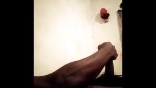 JERKING OFF MY HOT BIG BLACK DICK, THICK CUMSHOT, HOT GUY