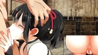 【H GAME】忍堕とし♡手コキ＆フェラ② 調教アニメーション 巨乳 くの一 エロアニメ