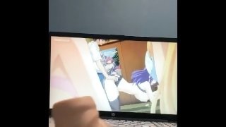 Watching hentai girl gets fucked in the ass