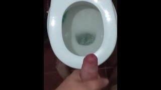 Jerking off myself in the toilet with a huge cumshot