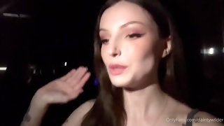 Brunette slut Dainty Wilder - Stuck in elevator with neighbour - POV blowjob and handjob