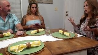 Slutty StepDaughter and Clueless StepMom on StepDad's Special Day!