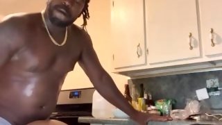 In the Kitchen fucking with my man deep in my asshole omg dont break me