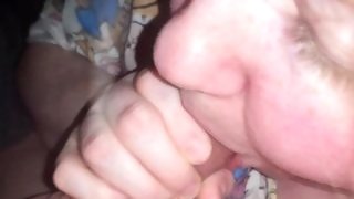 Sucking daddy's dick late at night , didn't spill a drop
