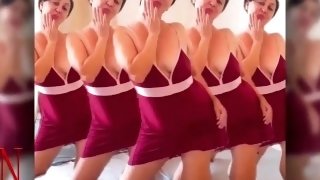 Five beautiful girls (video illusion) are dancing for you. They lure you to become my friend, watch