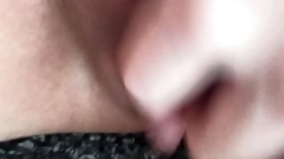 Moans and wet sounds of masturbation of a large clitoris-member of FTM