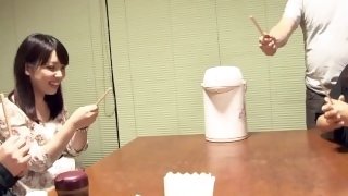 Real Japanese friends play truth or dare leading to sexy stripteases