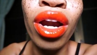 Goddess Rosie Reed Lipstick Fetish Ebony Mouth Big Lips Tease Lips Like Pussy