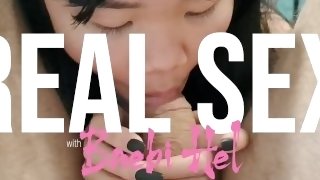 POV getting hard in her tiny Asian mouth - Real Sex with Baebi Hel