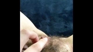 Playing with my Clit and Pussy Hair