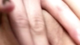 Rene fingering Pussy closeup in car