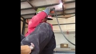 Hot Welder Penetrates Steel Overhead