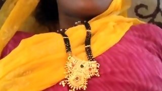 Wife was wearing turmeric saree.  Husband fucks a lot.