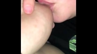 Lesbian gf sucking my nipples