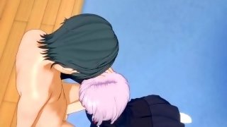 SSSS Gridman Hentai - Shinjo Akane Blowjob and fucked by Utsumi Sho