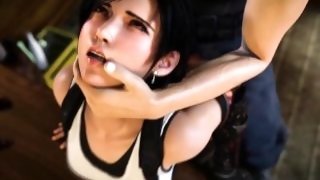 Cloud offered Tifa a drink and his cock right behind the bar . Final Fantasy