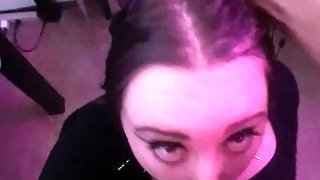 POV Goth Slut Sucks And Deep Throats Asian Cock