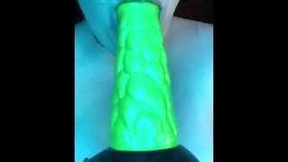 Green creature cock and stripping