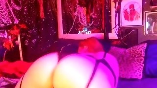 Huge Ass Redhead Goth Mommy in Lingerie Ass Shaking Tease