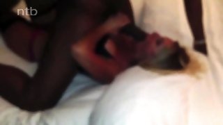 Big Ass Horny Blonde Wife - homemade interracial cheating in the hotel room, 69 oral sex