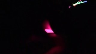 Japanese girl masturbating with GLOWSTICKS