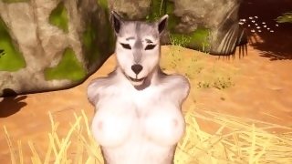 Lucky guy fucks an amazing furry girl with huge tits and ends up cumming in squirts in Wild Life sex