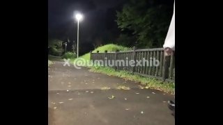 【女装露出】夜の公園で露出オナニー