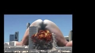 giantess destroys teenie city with huge ass