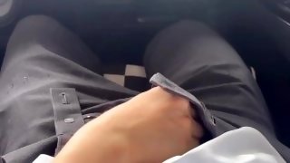 He asked me to touch his dick, so I gave him a hand job and sucked his dick in the car in a hurry