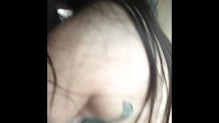 Hot skinny girl fucks me in the car to pay for the uber service