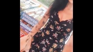 GREEK GIRL SHOWS OFF TIGHT PUSSY IN PUBLIC