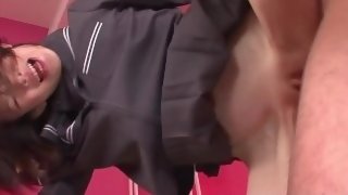 Skinny Asian schoolgirl's fuck ends in a creampie