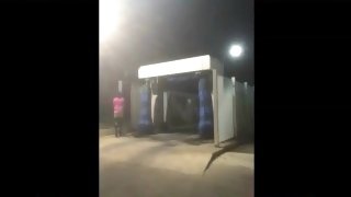 street walker cum whore carwash public exposed risky caught facial bukkake shower