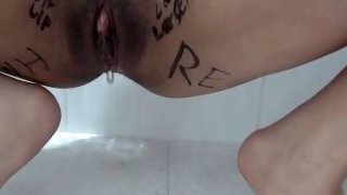 Real amateur couple homemade. Body writing fetish and pissing