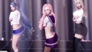 [MMD] Girl's Generation - Gee Ahri Seraphine Kaisa Hot Kpop Dance League of Legends KDA Hentai