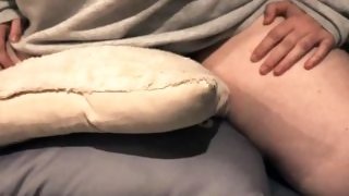 Horny Slut Grinds On Her Pillow Until She Cums