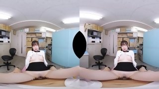 Asian buxom babe VR porn video