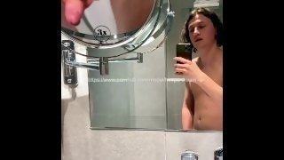 I think about your pussy while I jerk off my dick and film it in the mirror