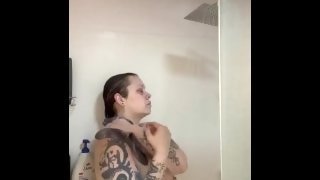 Cuckold stepmom MILF cums in the shower