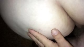 The milf helps the guy get rid of his random semen eruption by letting him fuck himself in the arse.