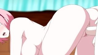 Sakura Naruto Hentai Anime Cartoon footjob tits pussy sex Boruto Kunoichi Trainer Milf doggystyle